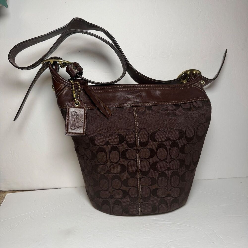Coach Bleeker Signature Jacquard Hobo Crossbody Brown F0768-11437 Dust Bag